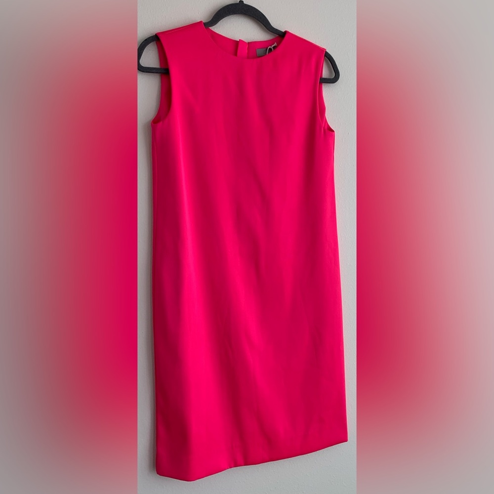 NWT, COS - Hot Pink Tank Shift Dress w/ Metallic Back Zip, Size 4 - Picture 4 of 11